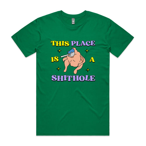 Shithole Tee by Lonely Kids Club. All clothing from our T-shirts to our shorts and hoodies are ethically made, and printed packed and shipped from Sydney.