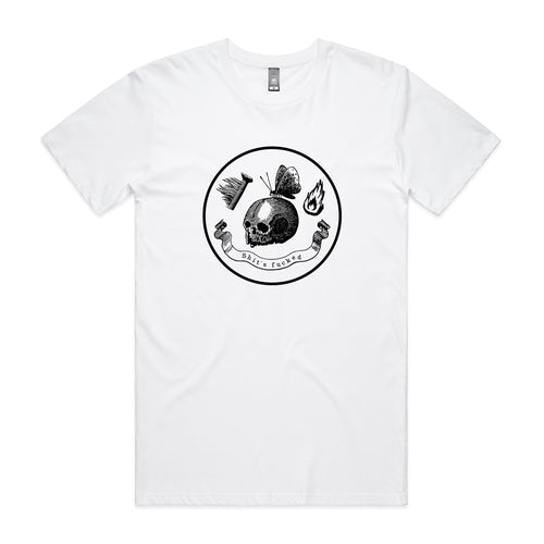Shit's Fucked Skull Tee by Lonely Kids Club. All clothing from our T-shirts to our shorts and hoodies are ethically made, and printed packed and shipped from Sydney.
