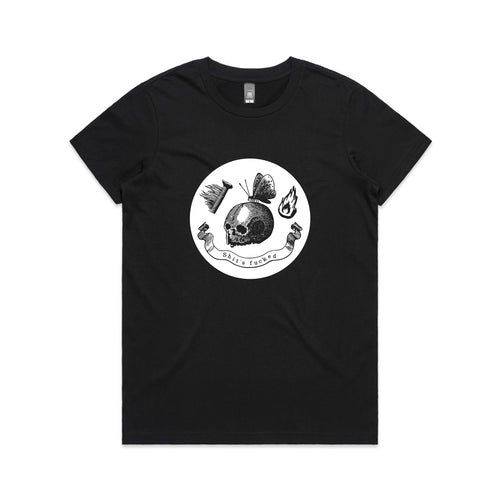 Shit's Fucked Skull Tee by Lonely Kids Club. All clothing from our T-shirts to our shorts and hoodies are ethically made, and printed packed and shipped from Sydney.