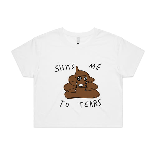 Shits Me To Tears Tee by Lonely Kids Club. All clothing from our T-shirts to our shorts and hoodies are ethically made, and printed packed and shipped from Sydney.