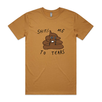 Shits Me To Tears Tee by Lonely Kids Club. All clothing from our T-shirts to our shorts and hoodies are ethically made, and printed packed and shipped from Sydney.
