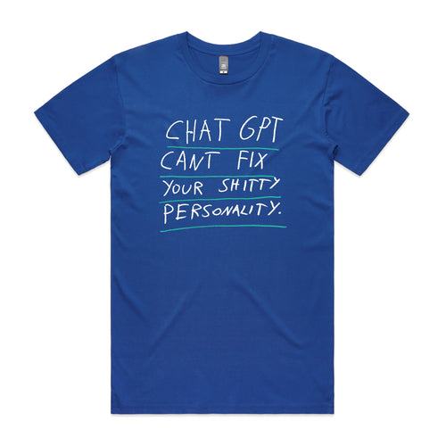 Shitty Personality Tee by Lonely Kids Club. All clothing from our T-shirts to our shorts and hoodies are ethically made, and printed packed and shipped from Sydney.