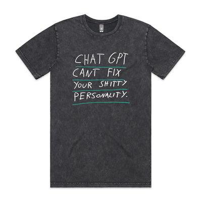 Shitty Personality Tee by Lonely Kids Club. All clothing from our T-shirts to our shorts and hoodies are ethically made, and printed packed and shipped from Sydney.