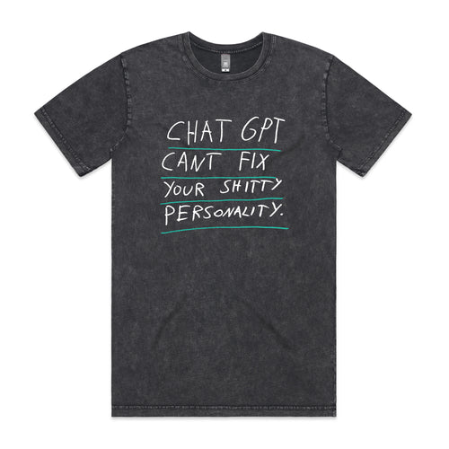 Shitty Personality Tee by Lonely Kids Club. All clothing from our T-shirts to our shorts and hoodies are ethically made, and printed packed and shipped from Sydney.