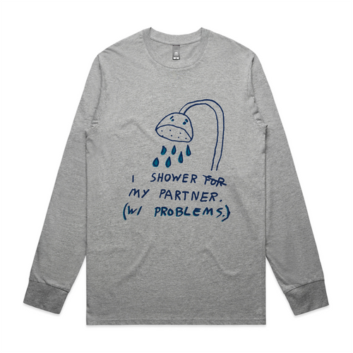 Shower My Partner Tee by Lonely Kids Club. All clothing from our T-shirts to our shorts and hoodies are ethically made, and printed packed and shipped from Sydney.