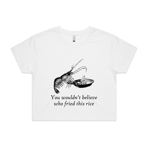 Shrimp Fried Rice Tee by Lonely Kids Club. All clothing from our T-shirts to our shorts and hoodies are ethically made, and printed packed and shipped from Sydney.