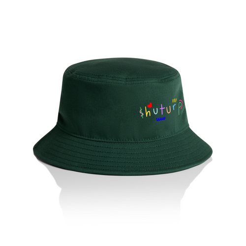 Shuturp Bucket Hat by Lonely Kids Club. All clothing from our T-shirts to our shorts and hoodies are ethically made, and printed packed and shipped from Sydney.
