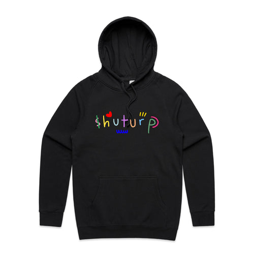 Shuturp Hoodie by Lonely Kids Club. All clothing from our T-shirts to our shorts and hoodies are ethically made, and printed packed and shipped from Sydney.