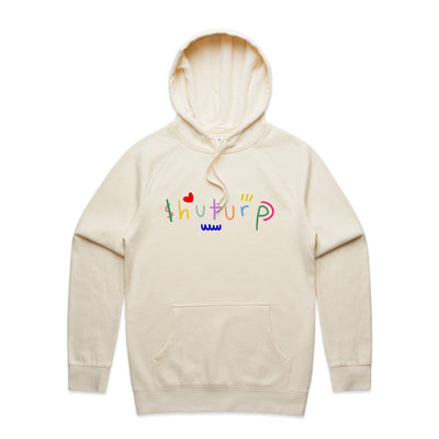 Shuturp Hoodie by Lonely Kids Club. All clothing from our T-shirts to our shorts and hoodies are ethically made, and printed packed and shipped from Sydney.