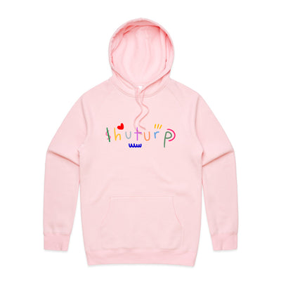 Shuturp Hoodie by Lonely Kids Club. All clothing from our T-shirts to our shorts and hoodies are ethically made, and printed packed and shipped from Sydney.