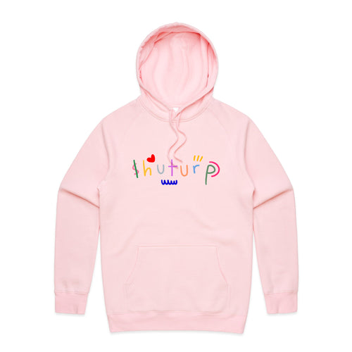Shuturp Hoodie by Lonely Kids Club. All clothing from our T-shirts to our shorts and hoodies are ethically made, and printed packed and shipped from Sydney.