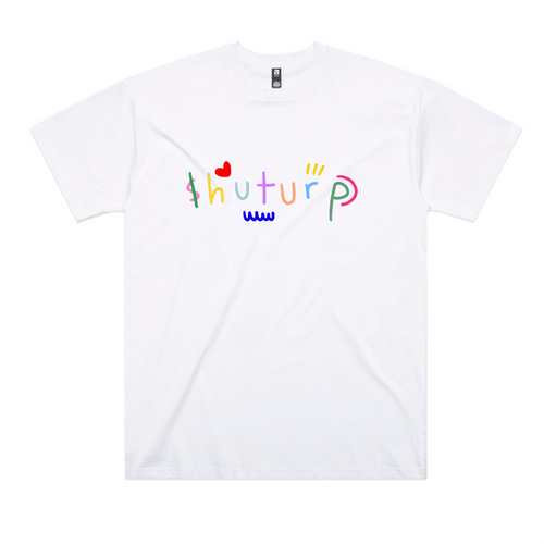 Shuturp Oversized Tee by Lonely Kids Club. All clothing from our T-shirts to our shorts and hoodies are ethically made, and printed packed and shipped from Sydney.