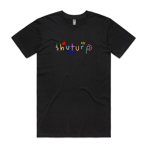 Shuturp Tee by Lonely Kids Club. All clothing from our T-shirts to our shorts and hoodies are ethically made, and printed packed and shipped from Sydney.