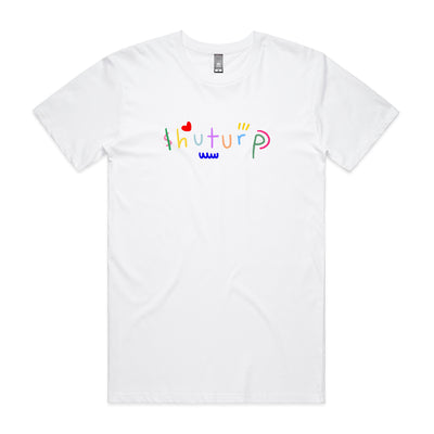 Shuturp Tee by Lonely Kids Club. All clothing from our T-shirts to our shorts and hoodies are ethically made, and printed packed and shipped from Sydney.