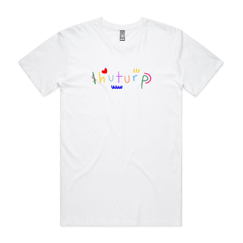 Shuturp Tee by Lonely Kids Club. All clothing from our T-shirts to our shorts and hoodies are ethically made, and printed packed and shipped from Sydney.
