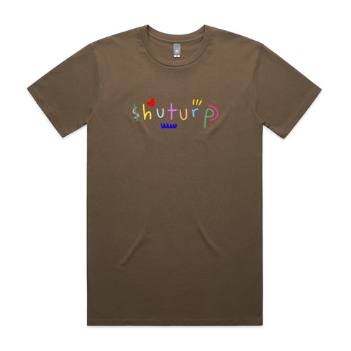 Shuturp Tee by Lonely Kids Club. All clothing from our T-shirts to our shorts and hoodies are ethically made, and printed packed and shipped from Sydney.