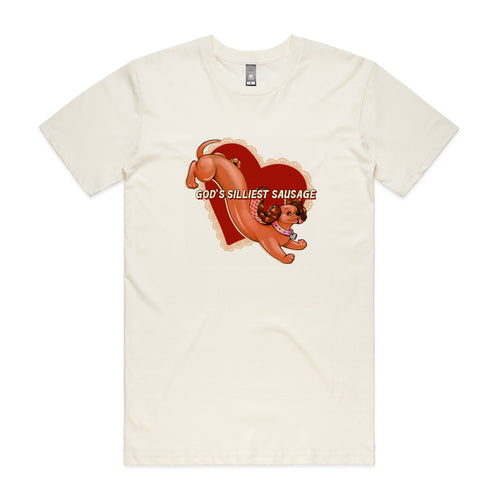 Silliest Sausage Tee by Lonely Kids Club. All clothing from our T-shirts to our shorts and hoodies are ethically made, and printed packed and shipped from Sydney.