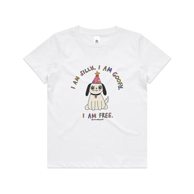 Silly Goofy Free Kids Tee by Lonely Kids Club. All clothing from our T-shirts to our shorts and hoodies are ethically made, and printed packed and shipped from Sydney.