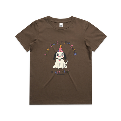 Silly Goofy Free Kids Tee by Lonely Kids Club. All clothing from our T-shirts to our shorts and hoodies are ethically made, and printed packed and shipped from Sydney.