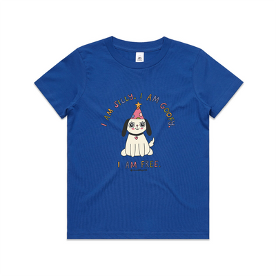 Silly Goofy Free Kids Tee by Lonely Kids Club. All clothing from our T-shirts to our shorts and hoodies are ethically made, and printed packed and shipped from Sydney.
