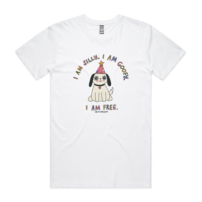 Silly Goofy Free Tee by Lonely Kids Club. All clothing from our T-shirts to our shorts and hoodies are ethically made, and printed packed and shipped from Sydney.
