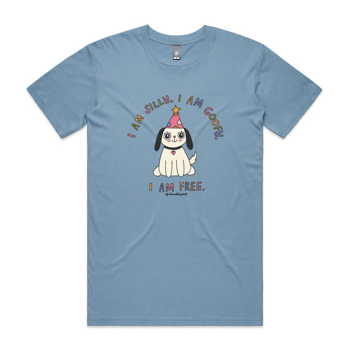 Silly Goofy Free Tee by Lonely Kids Club. All clothing from our T-shirts to our shorts and hoodies are ethically made, and printed packed and shipped from Sydney.