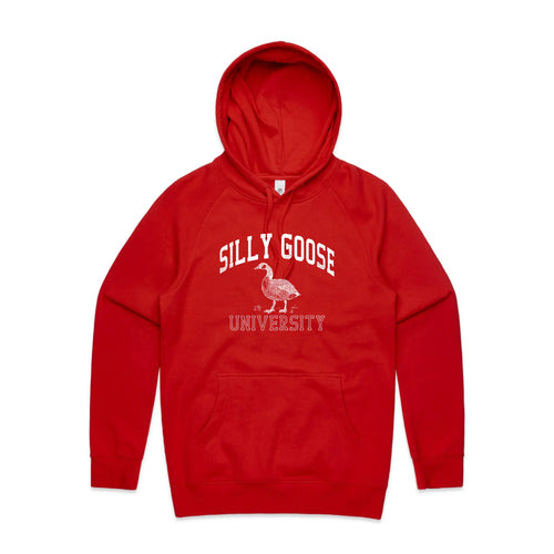 Silly Goose University Hoodie by Lonely Kids Club. All clothing from our T-shirts to our shorts and hoodies are ethically made, and printed packed and shipped from Sydney.