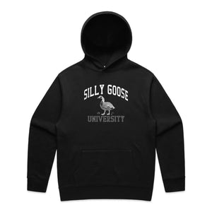 Silly Goose University Hoodie by Lonely Kids Club. All clothing from our T-shirts to our shorts and hoodies are ethically made, and printed packed and shipped from Sydney.