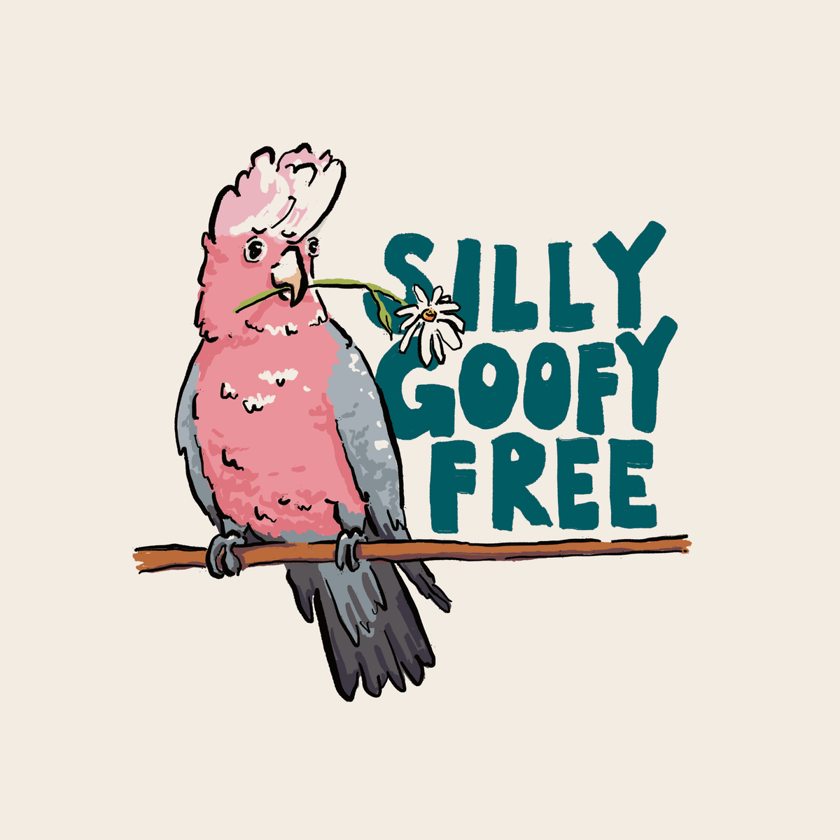 Silly Goofy Free Tote design, artwork by Claire Harrison for Lonely Kids Club
