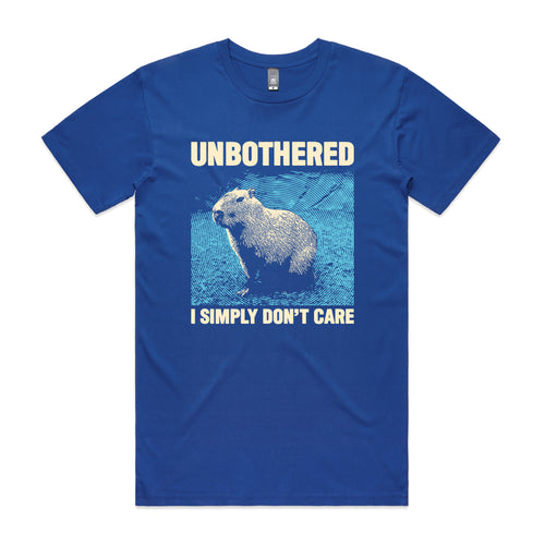 Simply Don't Care Tee by Lonely Kids Club. All clothing from our T-shirts to our shorts and hoodies are ethically made, and printed packed and shipped from Sydney.