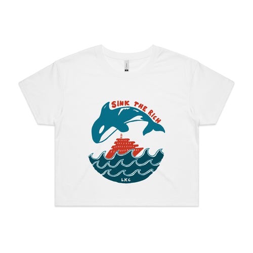 Sink The Rich Tee by Lonely Kids Club. All clothing from our T-shirts to our shorts and hoodies are ethically made, and printed packed and shipped from Sydney.