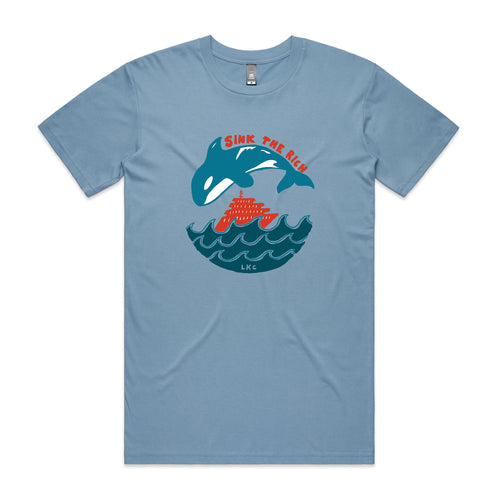 Sink The Rich Tee by Lonely Kids Club. All clothing from our T-shirts to our shorts and hoodies are ethically made, and printed packed and shipped from Sydney.