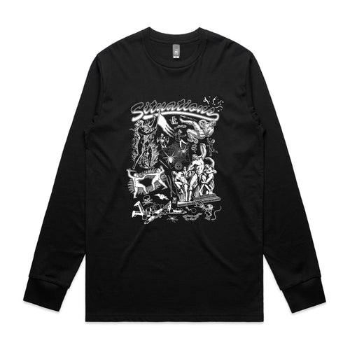 Situations Tee by Lonely Kids Club. All clothing from our T-shirts to our shorts and hoodies are ethically made, and printed packed and shipped from Sydney.
