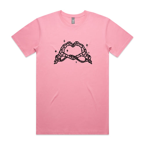 Skeleton Heart Tee by Lonely Kids Club. All clothing from our T-shirts to our shorts and hoodies are ethically made, and printed packed and shipped from Sydney.
