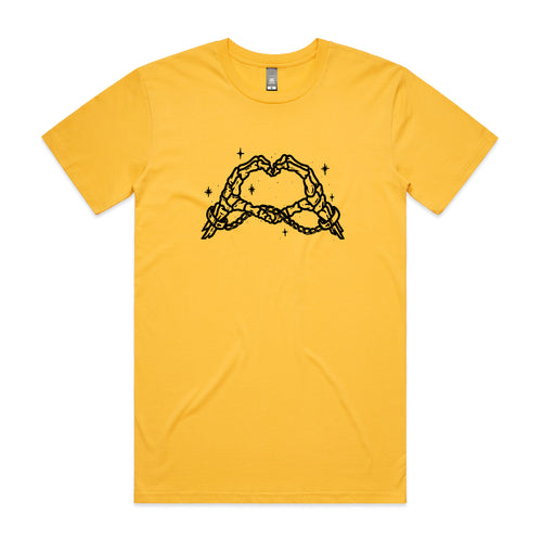 Skeleton Heart Tee by Lonely Kids Club. All clothing from our T-shirts to our shorts and hoodies are ethically made, and printed packed and shipped from Sydney.
