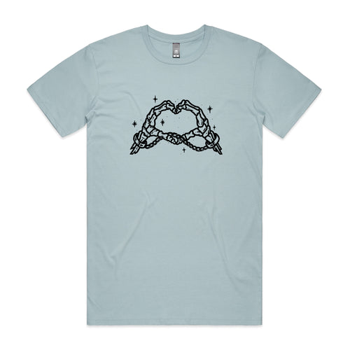 Skeleton Heart Tee by Lonely Kids Club. All clothing from our T-shirts to our shorts and hoodies are ethically made, and printed packed and shipped from Sydney.
