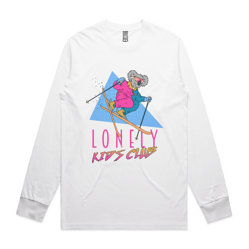 Skiing Koala Tee by Lonely Kids Club. All clothing from our T-shirts to our shorts and hoodies are ethically made, and printed packed and shipped from Sydney.