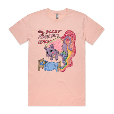 Sleep Paralysis Demon Tee by Lonely Kids Club. All clothing from our T-shirts to our shorts and hoodies are ethically made, and printed packed and shipped from Sydney.