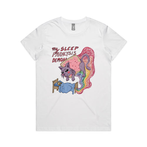 Sleep Paralysis Demon Tee by Lonely Kids Club. All clothing from our T-shirts to our shorts and hoodies are ethically made, and printed packed and shipped from Sydney.