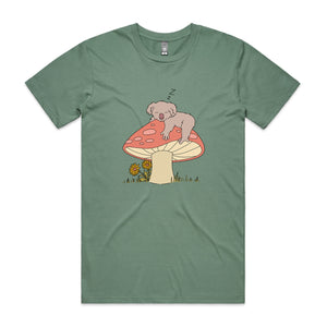 Sleeping Koala Tee by Lonely Kids Club. All clothing from our T-shirts to our shorts and hoodies are ethically made, and printed packed and shipped from Sydney.