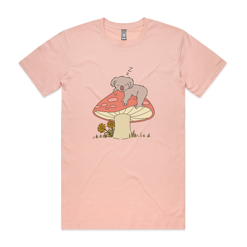 Sleeping Koala Tee by Lonely Kids Club. All clothing from our T-shirts to our shorts and hoodies are ethically made, and printed packed and shipped from Sydney.