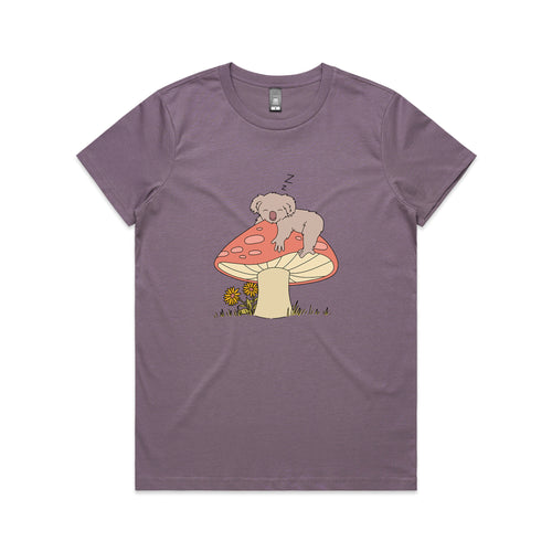Sleeping Koala Tee by Lonely Kids Club. All clothing from our T-shirts to our shorts and hoodies are ethically made, and printed packed and shipped from Sydney.