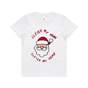 Sleigh My Name Kids Tee by Lonely Kids Club. All clothing from our T-shirts to our shorts and hoodies are ethically made, and printed packed and shipped from Sydney.