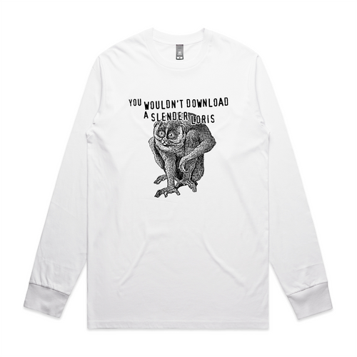 Slender Loris Tee by Lonely Kids Club. All clothing from our T-shirts to our shorts and hoodies are ethically made, and printed packed and shipped from Sydney.