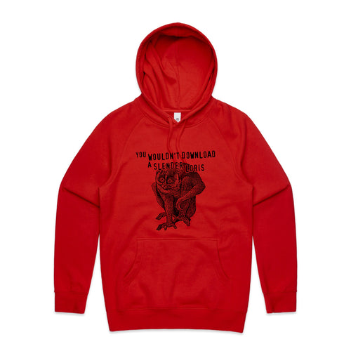Slender Loris Hoodie by Lonely Kids Club. All clothing from our T-shirts to our shorts and hoodies are ethically made, and printed packed and shipped from Sydney.