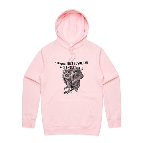 Slender Loris Hoodie by Lonely Kids Club. All clothing from our T-shirts to our shorts and hoodies are ethically made, and printed packed and shipped from Sydney.