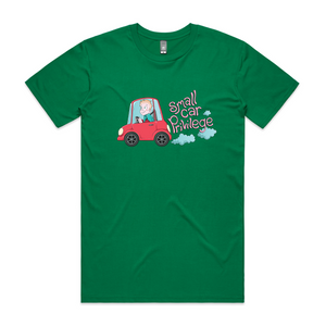Small Car Privilege Tee by Lonely Kids Club. All clothing from our T-shirts to our shorts and hoodies are ethically made, and printed packed and shipped from Sydney.