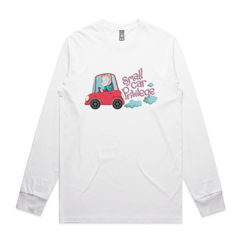 Small Car Privilege Tee by Lonely Kids Club. All clothing from our T-shirts to our shorts and hoodies are ethically made, and printed packed and shipped from Sydney.