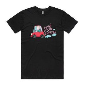 Small Car Privilege Tee by Lonely Kids Club. All clothing from our T-shirts to our shorts and hoodies are ethically made, and printed packed and shipped from Sydney.