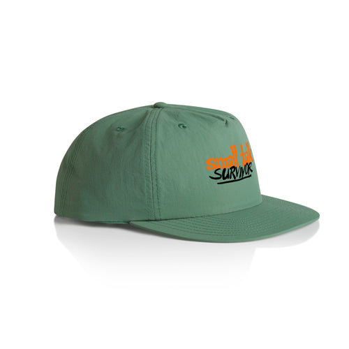 Small Talk Survivor Hat by Lonely Kids Club. All clothing from our T-shirts to our shorts and hoodies are ethically made, and printed packed and shipped from Sydney.
